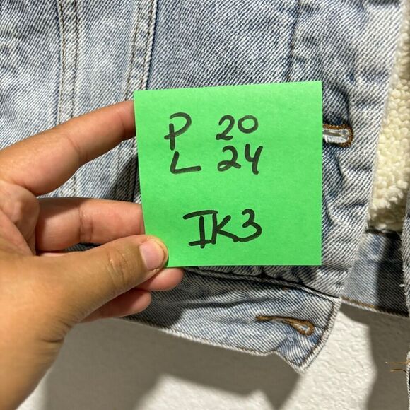 PacSun Womens Light Blue Long Sleeve Sherpa Lined Denim Trucker Jacket Size XS/S - Picture 8 of 8